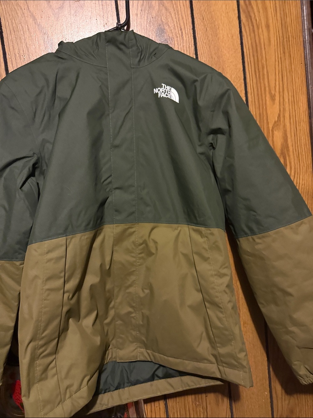 The North Face Two-Tone Olive and Khaki Rain Jacket